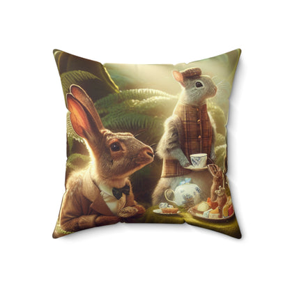 "Enchanted Tea Party"- The Alien Spun Polyester Square Pillow