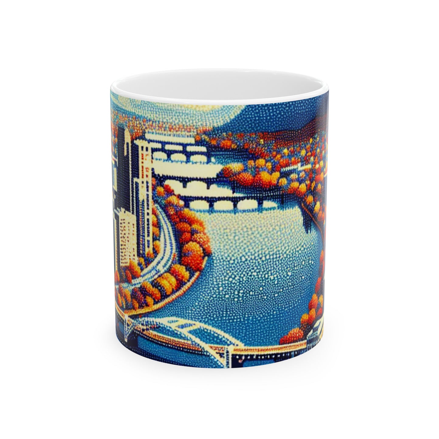 "Twilight Dotted Serenity" - Tasse en céramique Alien 11oz Pointillisme