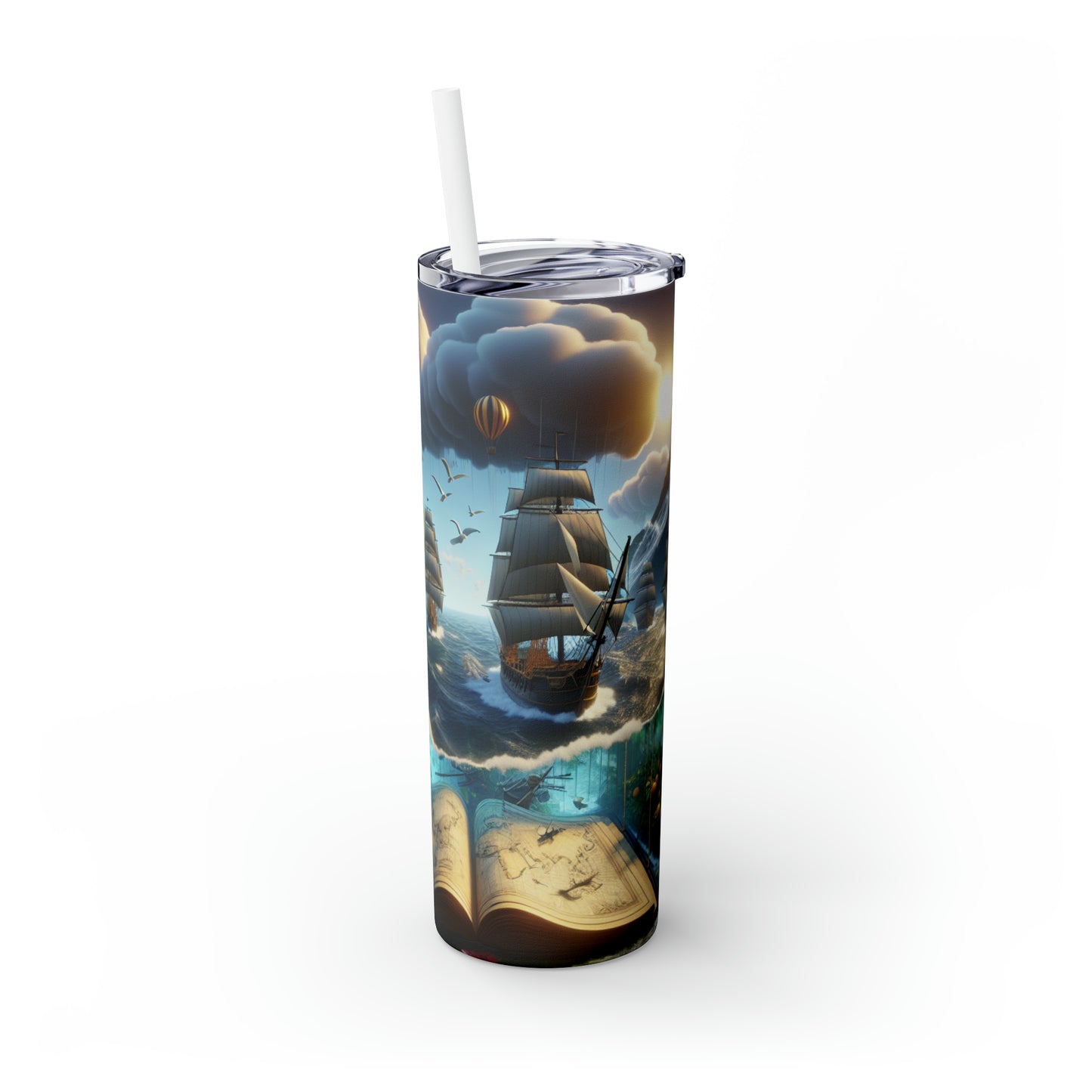 "Virtual Reality Odyssey: An Immersive 3D Art Experience" - The Alien Maars® Skinny Tumbler with Straw 20oz Virtual Reality Art Style