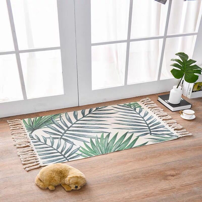 Tapis en coton et lin de style scandinave