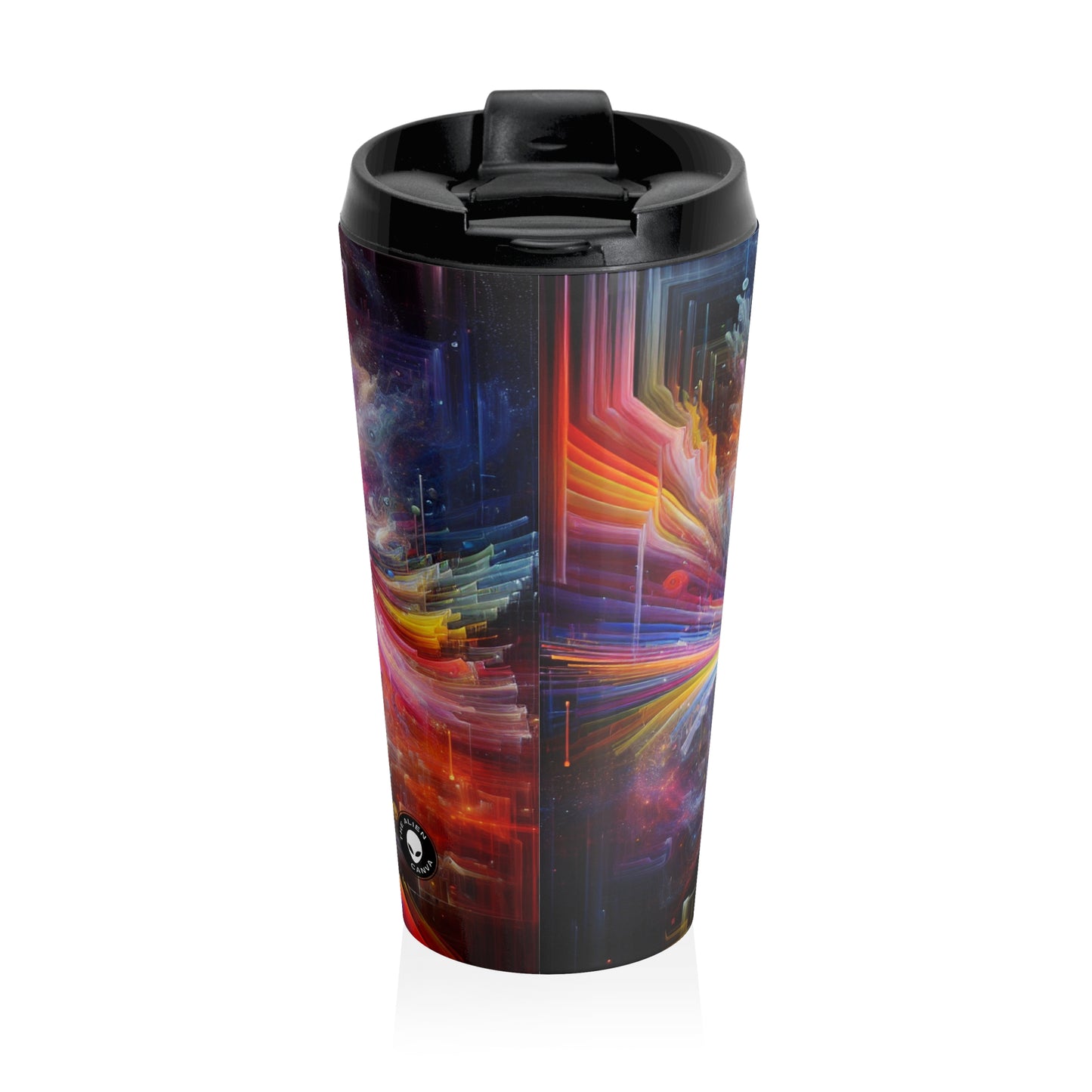 "Chromatic Sundown: Time-Lapse Sky Art" - The Alien Stainless Steel Travel Mug Video Art