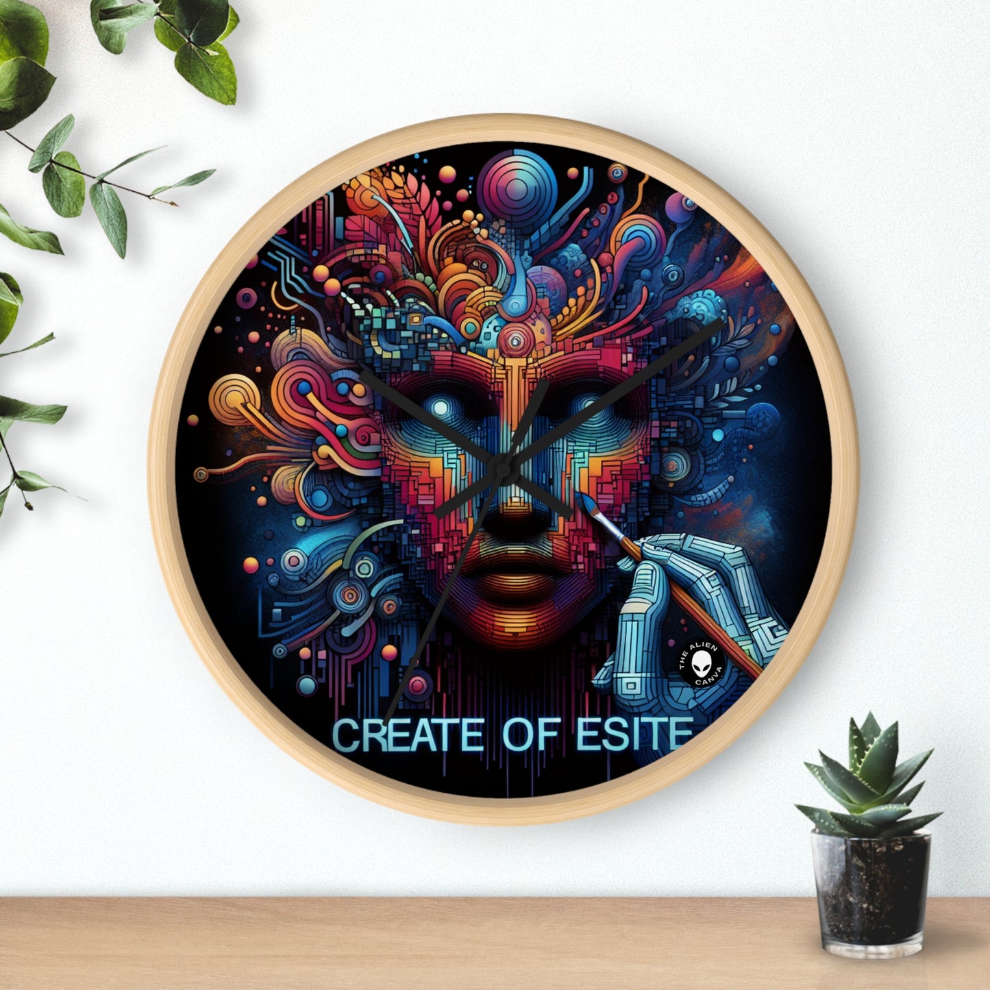 "Bosque Encantado: Una Obra Maestra del Arte Digital" - The Alien Wall Clock Digital Art