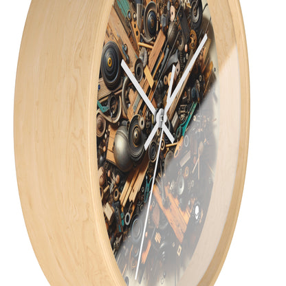 "Nature's Harmony: Assemblage Art with Found Objects" - The Alien Wall Clock Assemblage Art