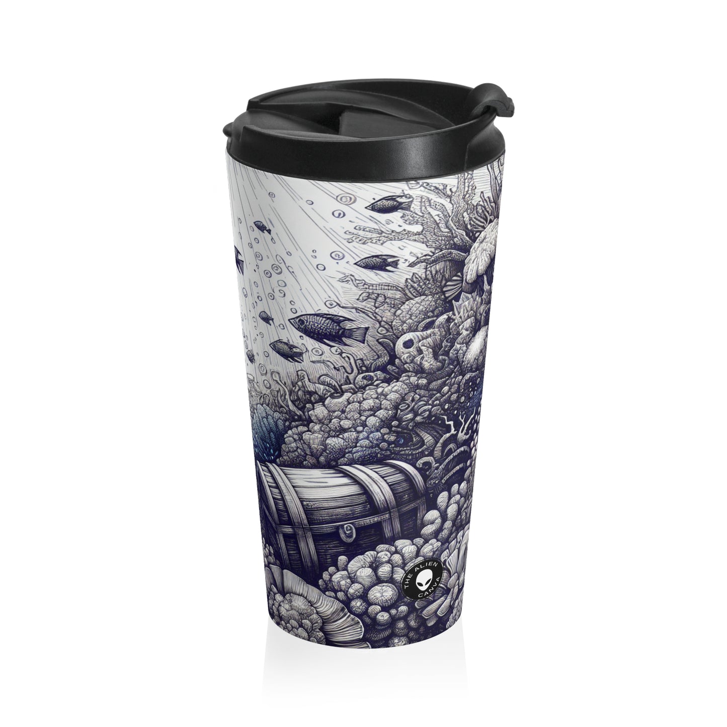 "Underwater Enchantment: The Hidden Treasure" - The Alien Stainless Steel Travel Mug