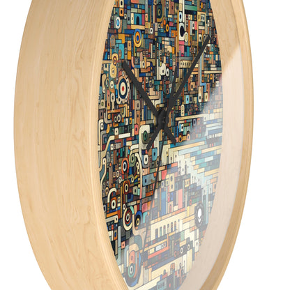 "Neon Nights: Art Brut Reflection of Urban Chaos" - The Alien Wall Clock Art Brut