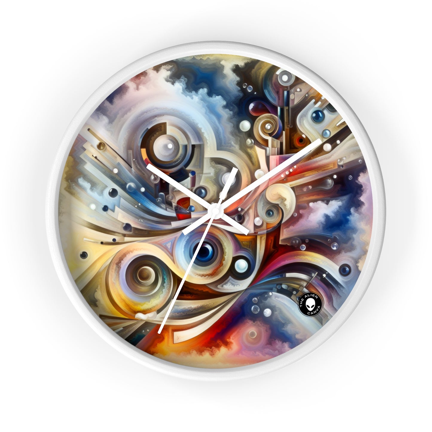 "Nature's Mechanical Symphony" - The Alien Wall Clock Abstract Surrealism