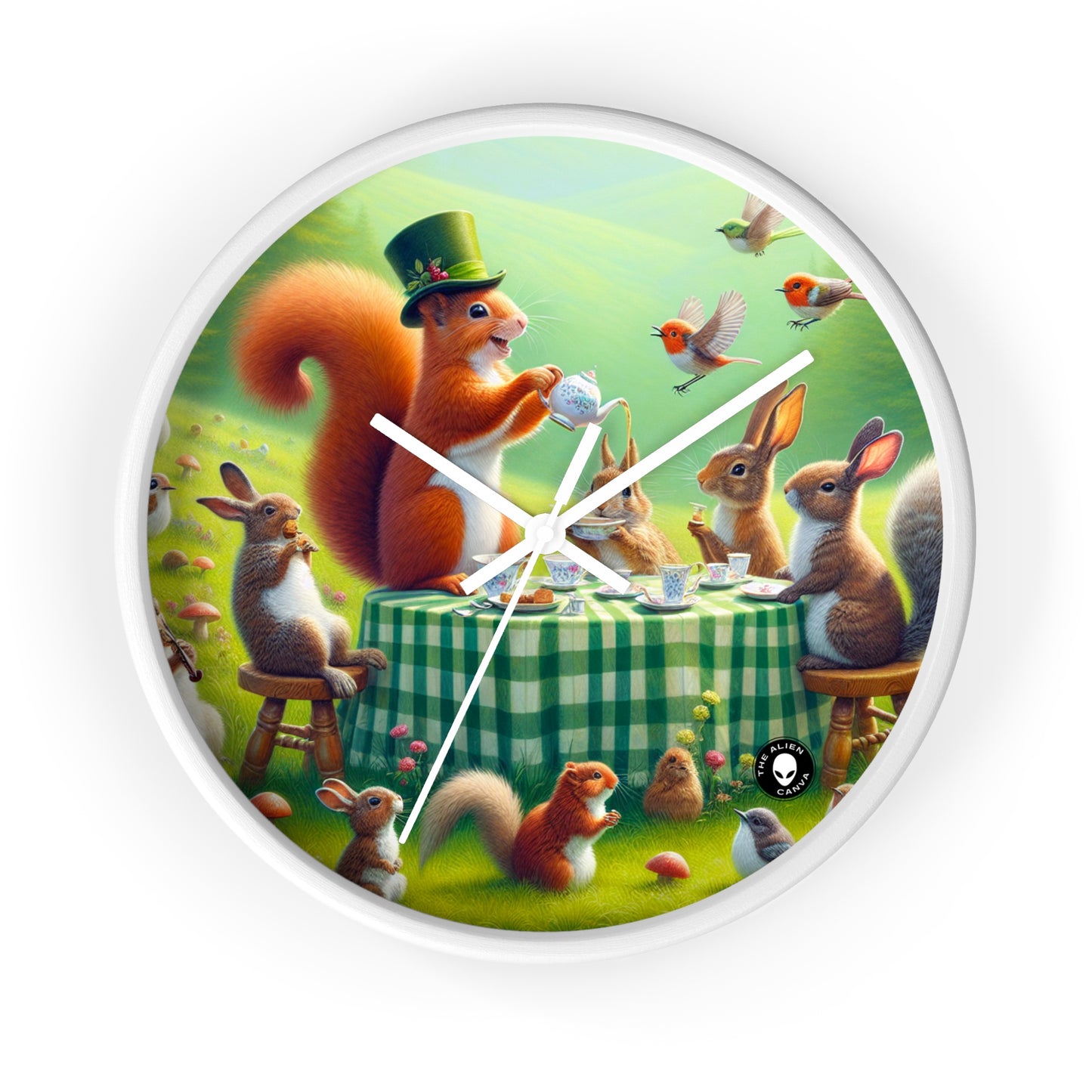 "Enchanted Meadow Tea Party" - L'horloge murale Alien