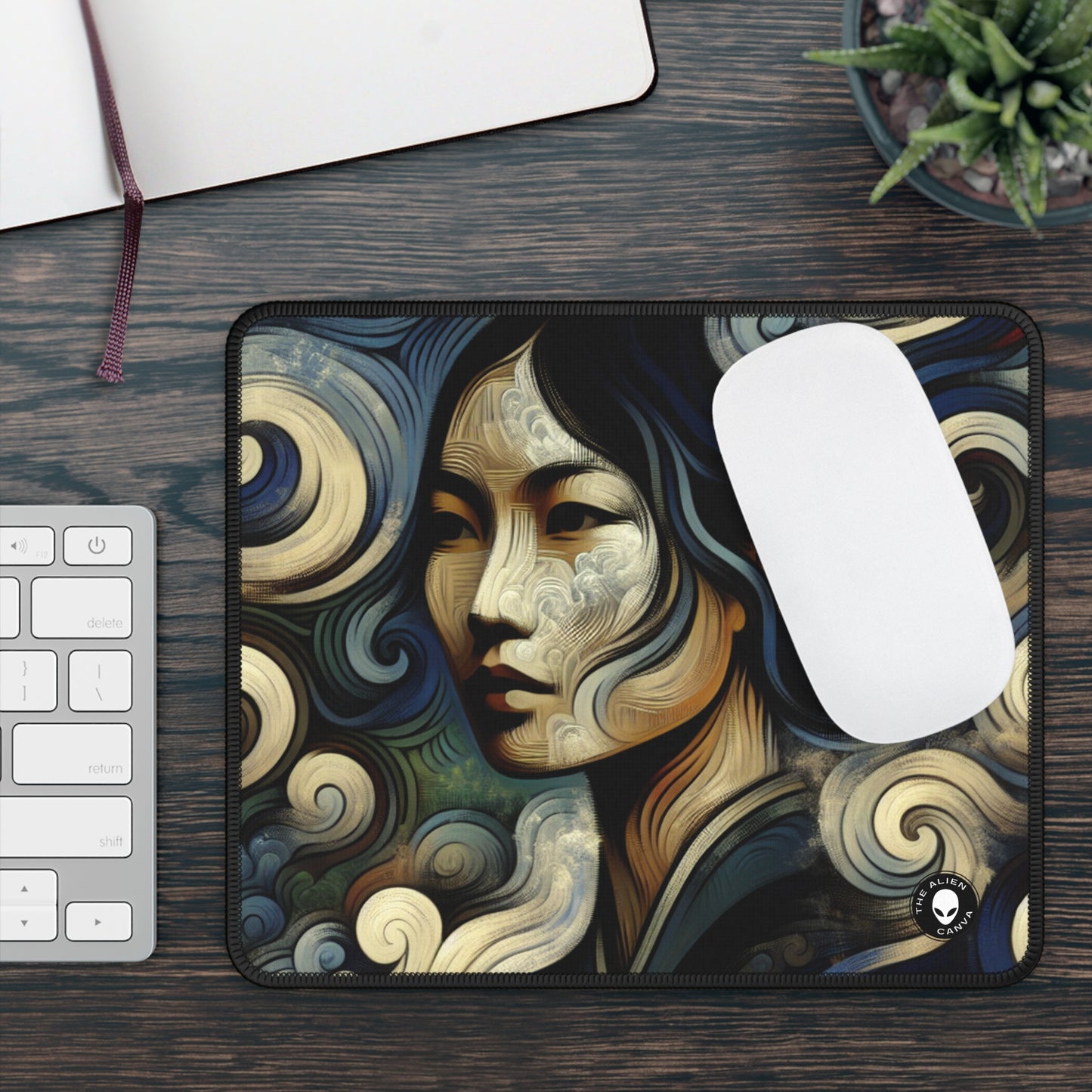 "Primitive Smoke: A Mystical Portrait." - The Alien Gaming Mouse Pad Primitivism