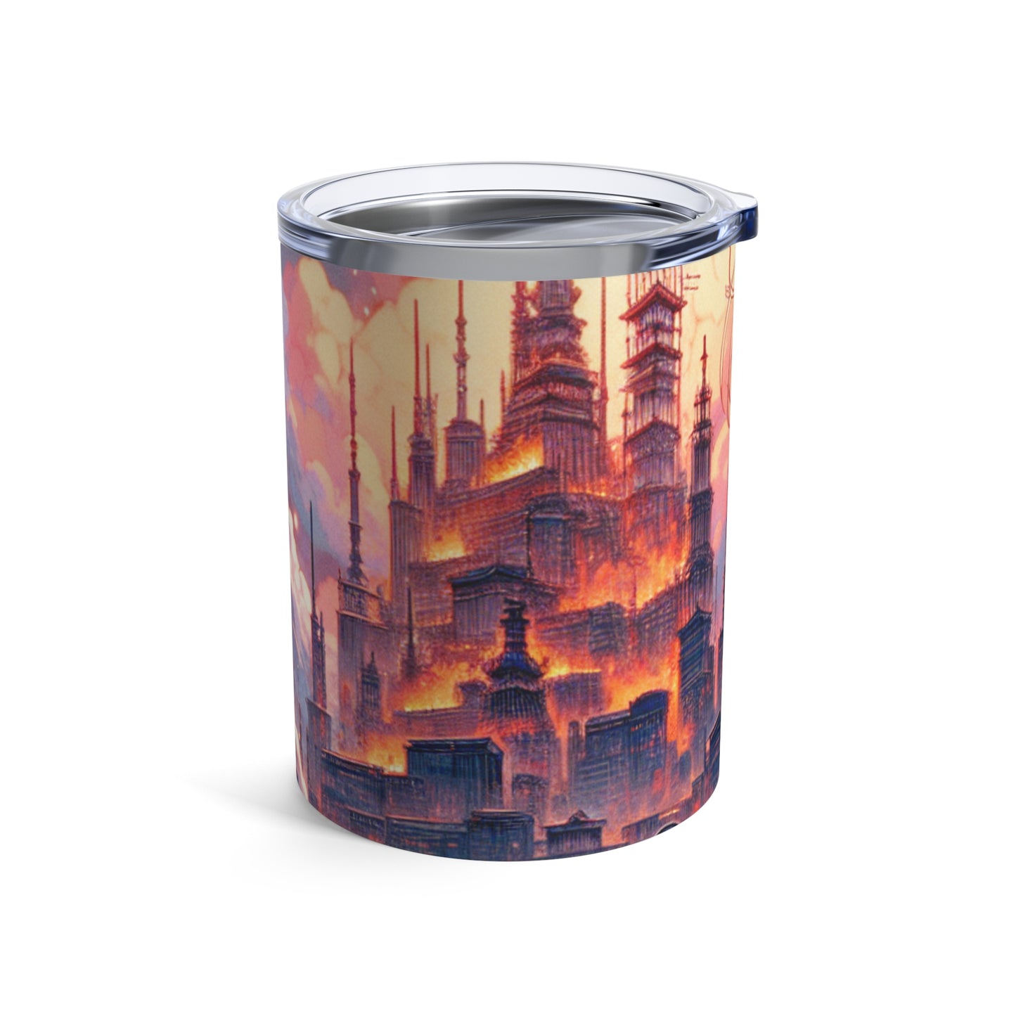 Título: "Swords ablaze: The Elemental Duel" - The Alien Tumbler 10oz Manga/Anime Art