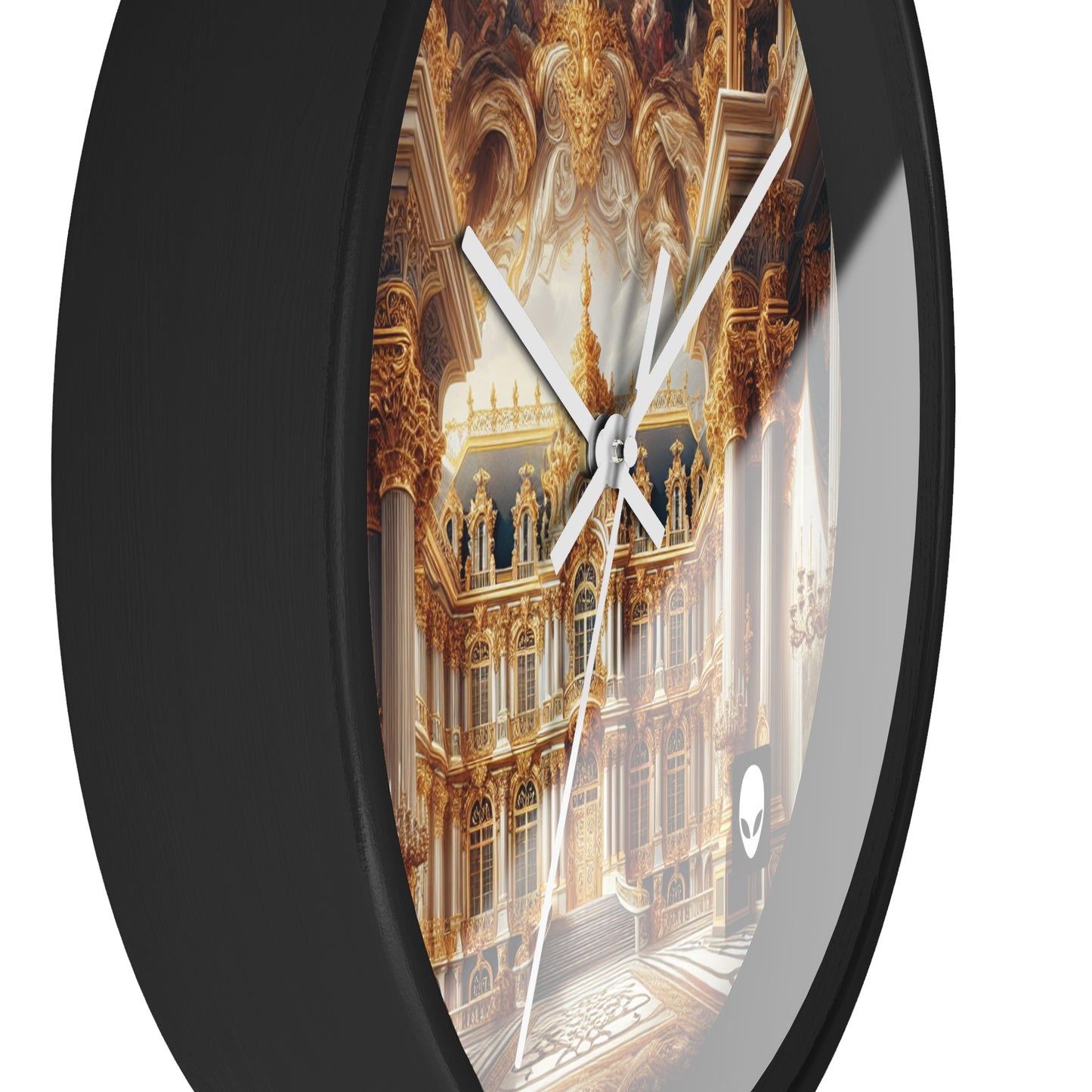 "Splendeur royale : un palais baroque plaqué or" - L'horloge murale Alien de style baroque