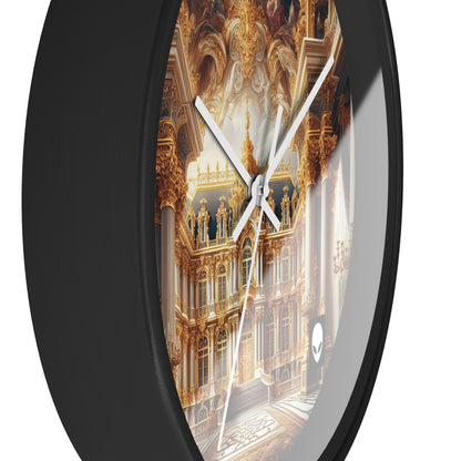 "Splendeur royale : un palais baroque plaqué or" - L'horloge murale Alien de style baroque