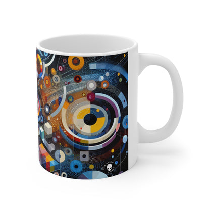 "Un momento geométrico en el tiempo" - La taza de cerámica alienígena 11oz Arte digital