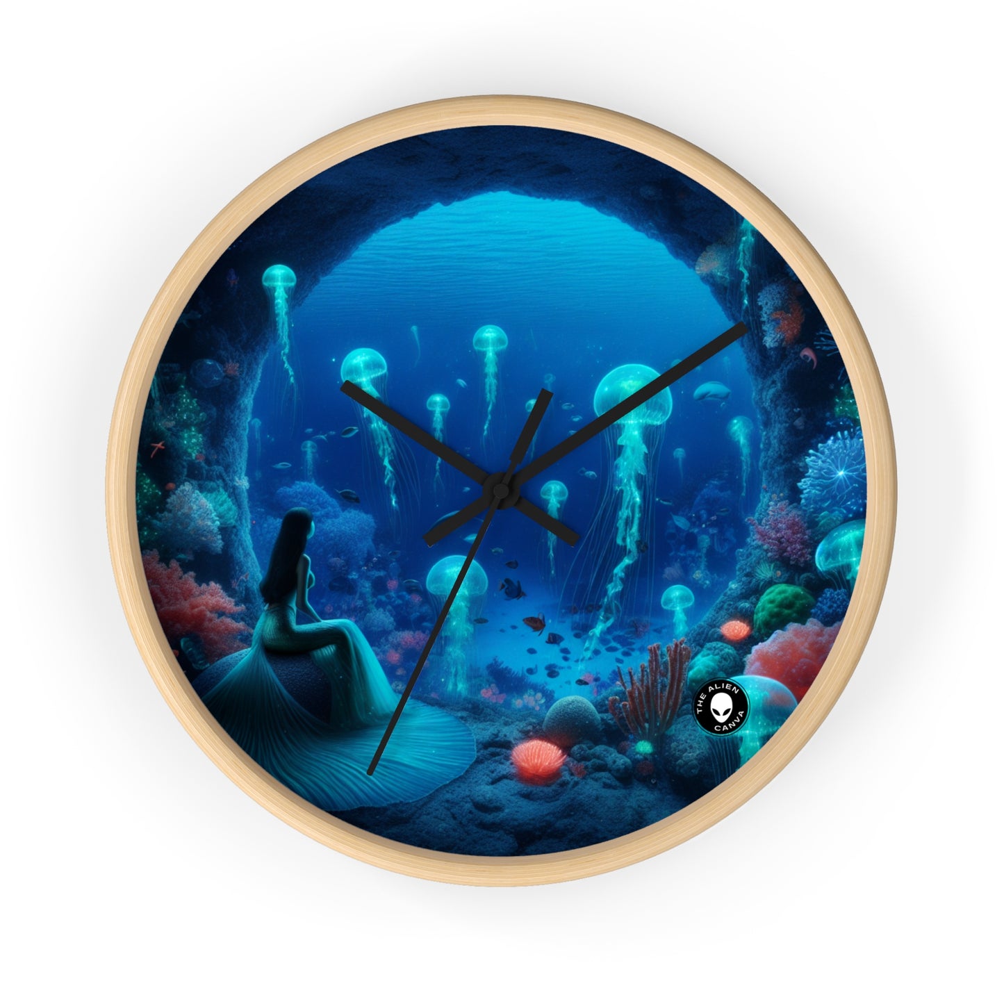 "La serenidad de las sirenas: un ballet de medusas" - El reloj de pared alienígena