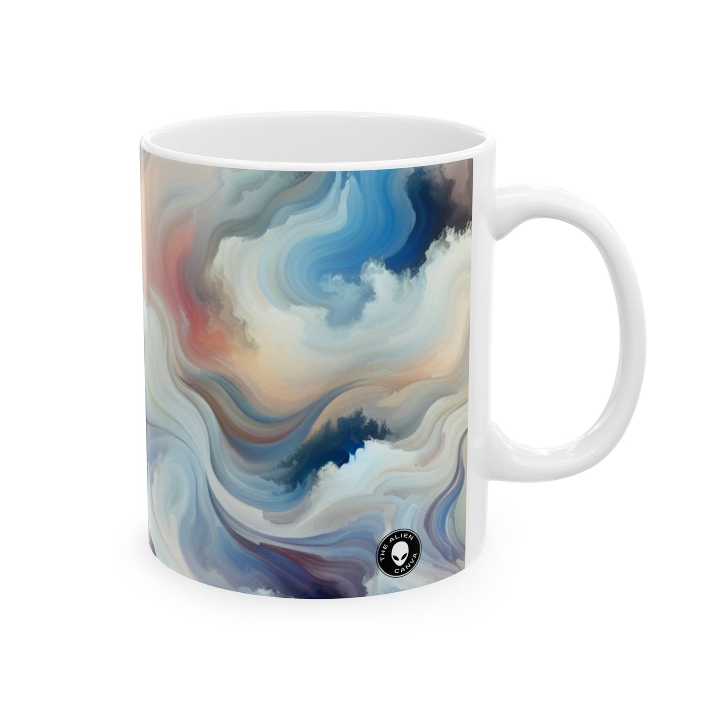 "Armonía en la naturaleza: una abstracción lírica" ​​- La taza de cerámica alienígena 11 oz Abstracción lírica