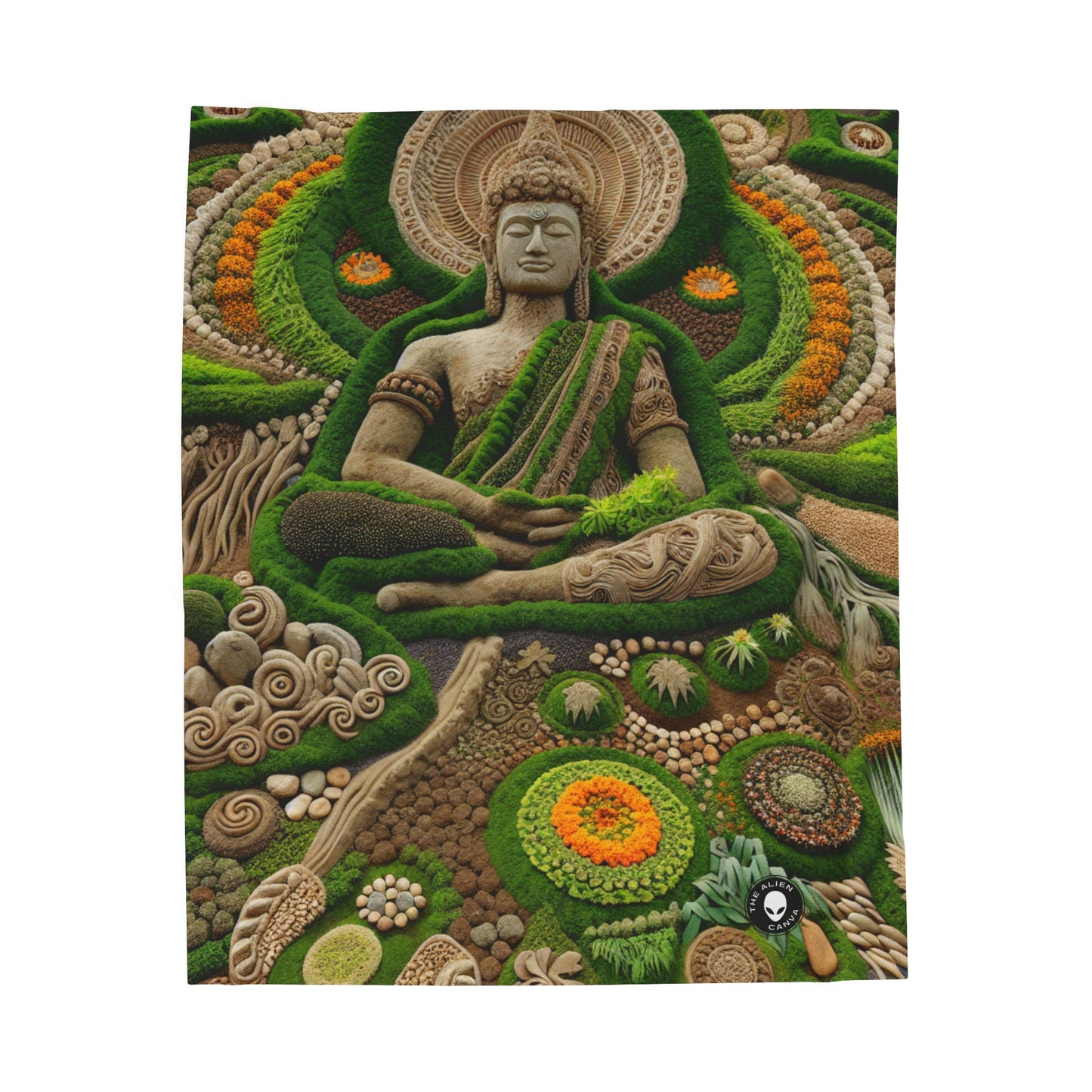 "Forest Mandala: A Harmony of Nature" - The Alien Velveteen Plush Blanket Earth Art