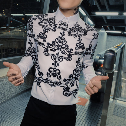 Slim sleeve printed casual shirt