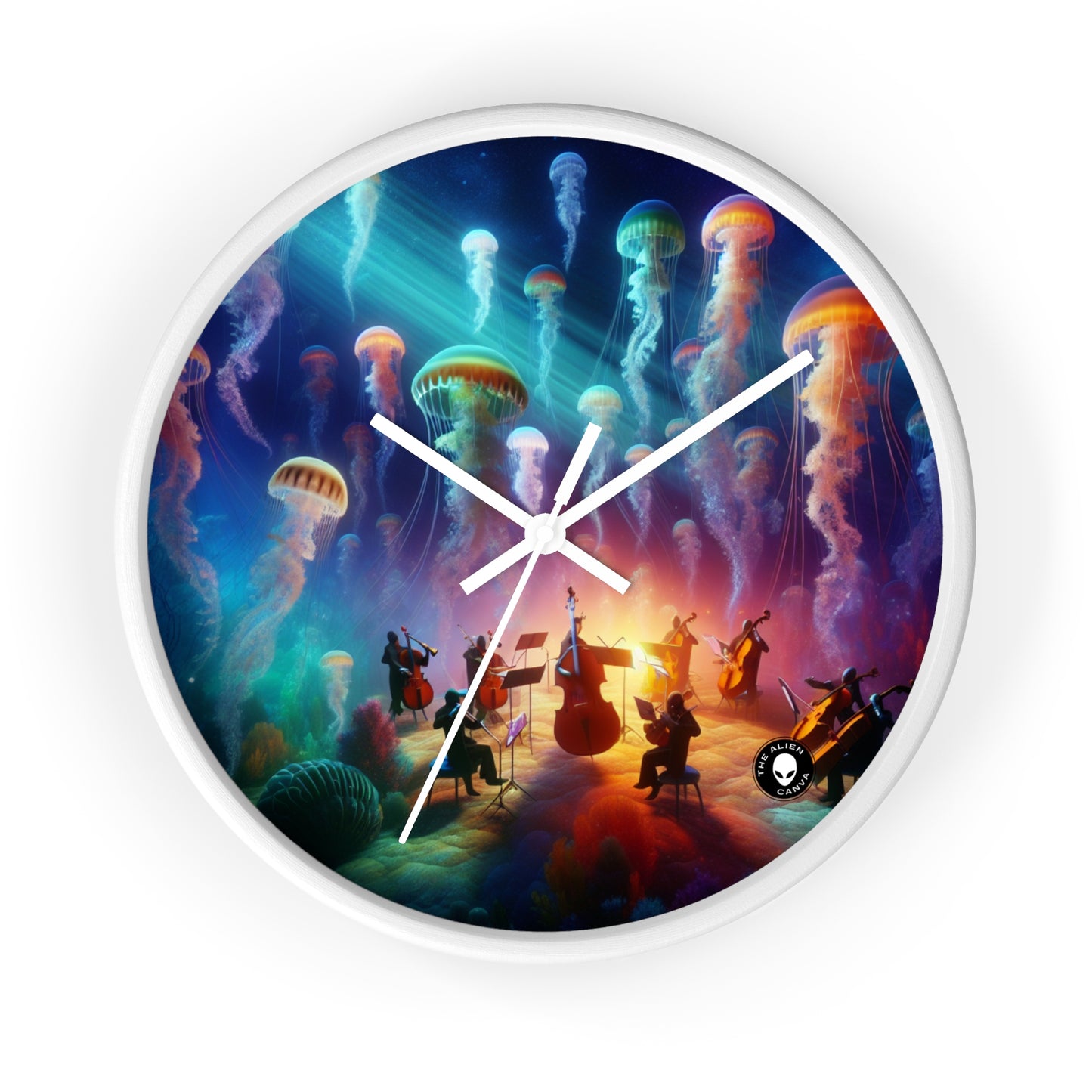 "Jellyfish Serenade: An Underwater Symphony" - The Alien Wall Clock