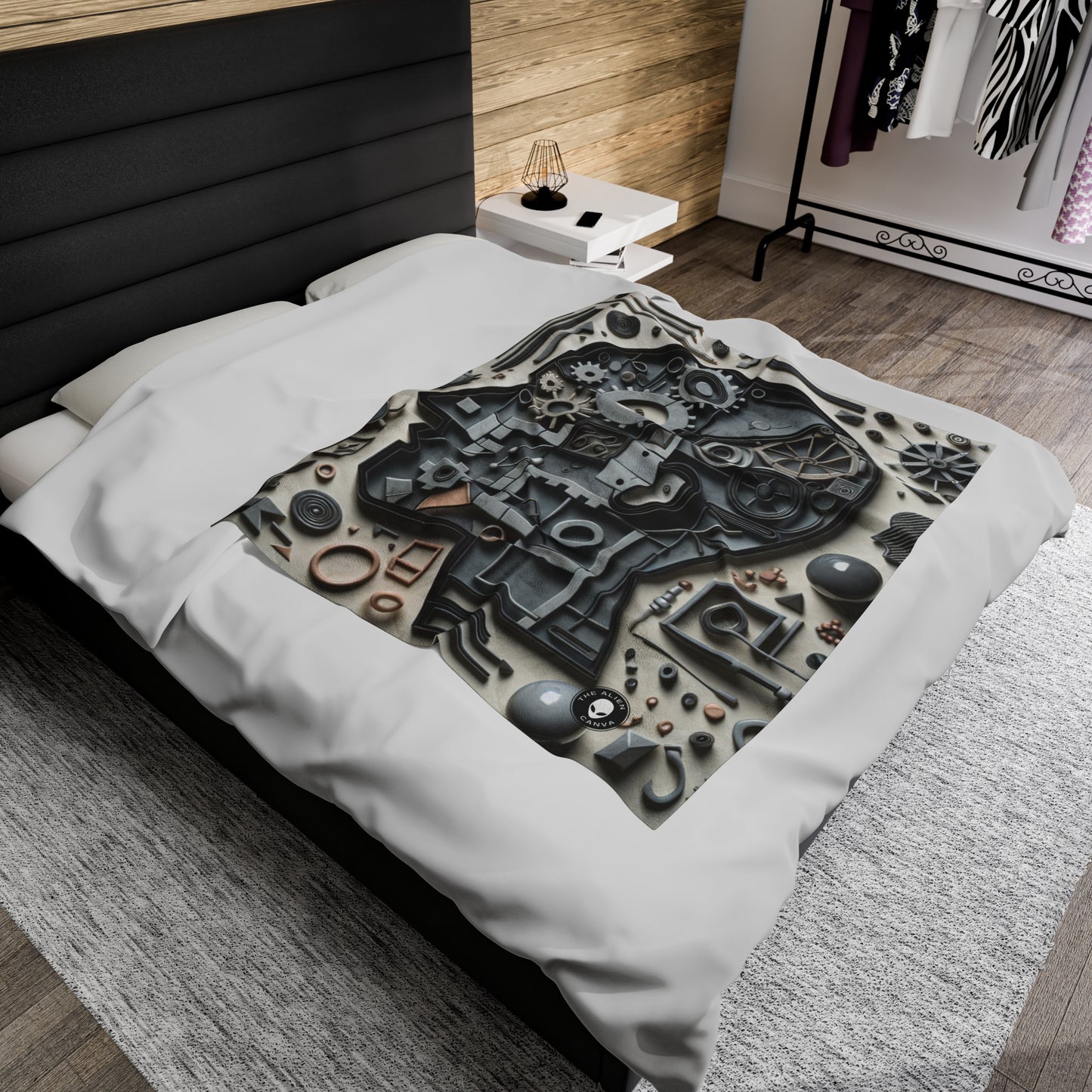 "Temporal Layers: Life's Journey Through Abstract Imagery" - The Alien Velveteen Plush Blanket Conceptual Art