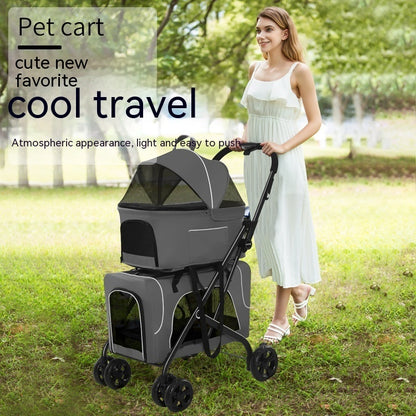 Chariot pliable léger pour chien et chat, petit chien