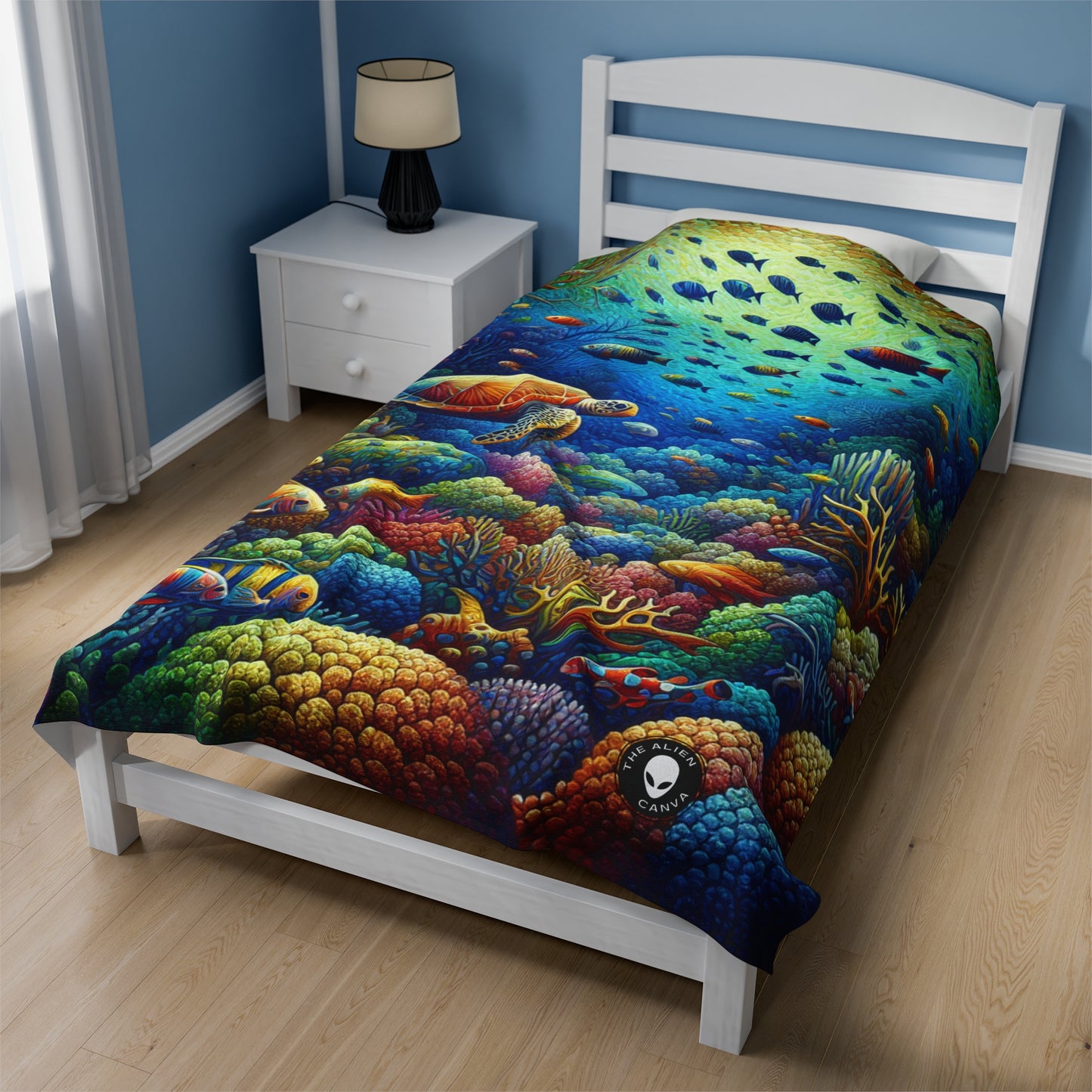 "Marine Paradise: Colorful Coral Reef Wildlife" - The Alien Velveteen Plush Blanket