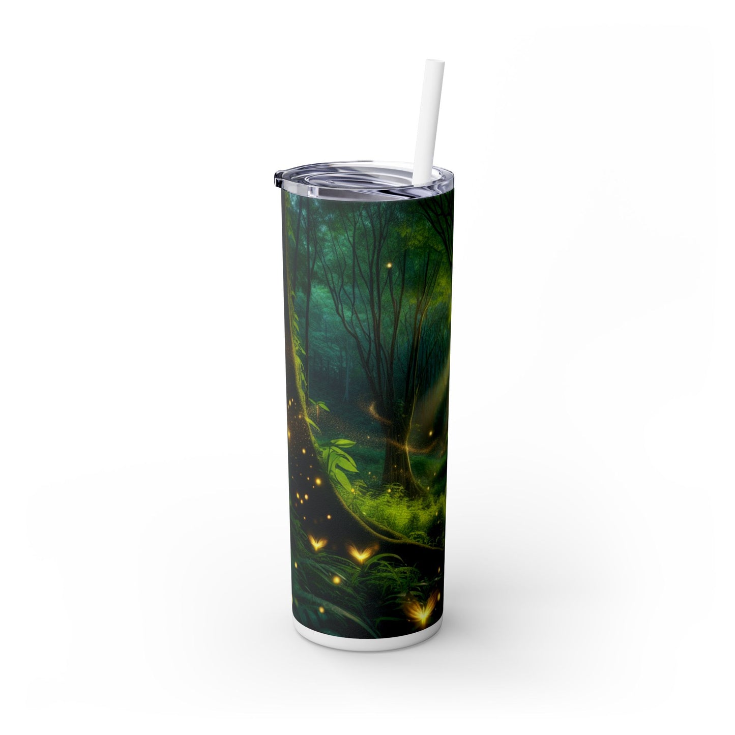 "Magia del bosque resplandeciente": vaso estrecho con pajita de 20 oz de Alien Maars®