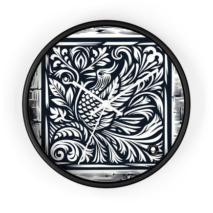 "Elements in Unison: A Woodcut Exploration" - The Alien Wall Clock Woodcut Printing