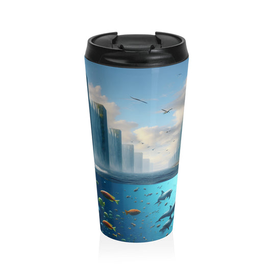 "City of Atlantis: Imagination Unleashed" - The Alien Stainless Steel Travel Mug