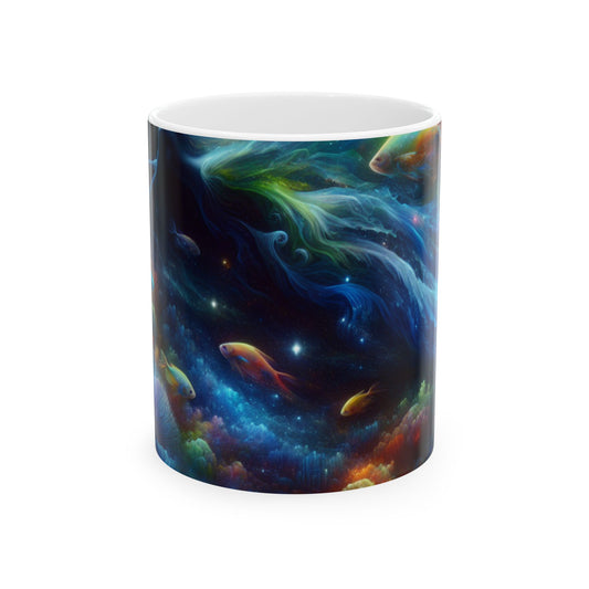 « Enchantement sous les étoiles : un voyage sous-marin mystique » - Tasse en céramique Alien 11 oz