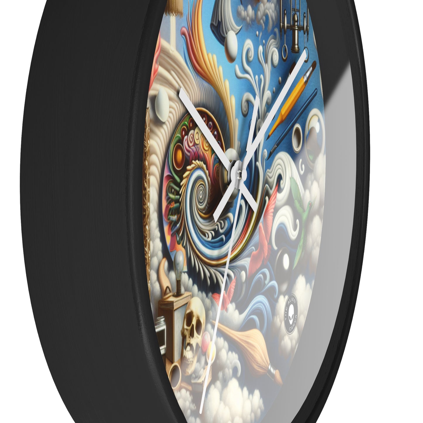 "Temporal Meltdown: Surreal Landscape" - The Alien Wall Clock Surrealism