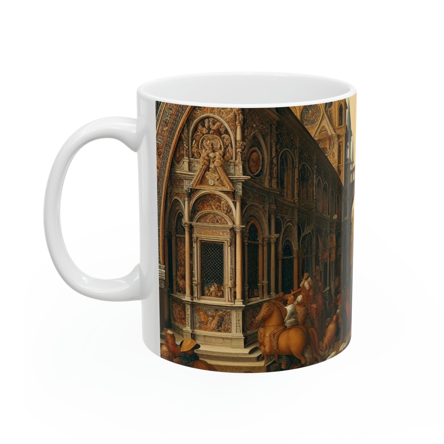 "Unity in Opulence: A Renaissance Banquet of Nations" - The Alien Ceramic Mug 11oz Renaissance