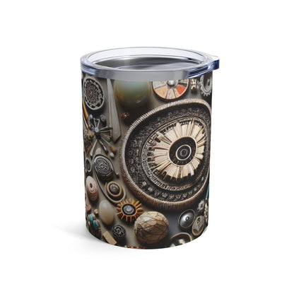 "Nature's Tapestry: Assemblage Art with Found Objects" - The Alien Tumbler 10oz Assemblage Art