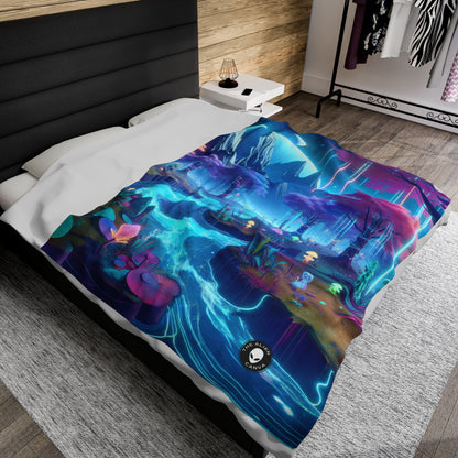 "Dreamscape Odyssey" - The Alien Velveteen Plush Blanket Virtual Reality Art