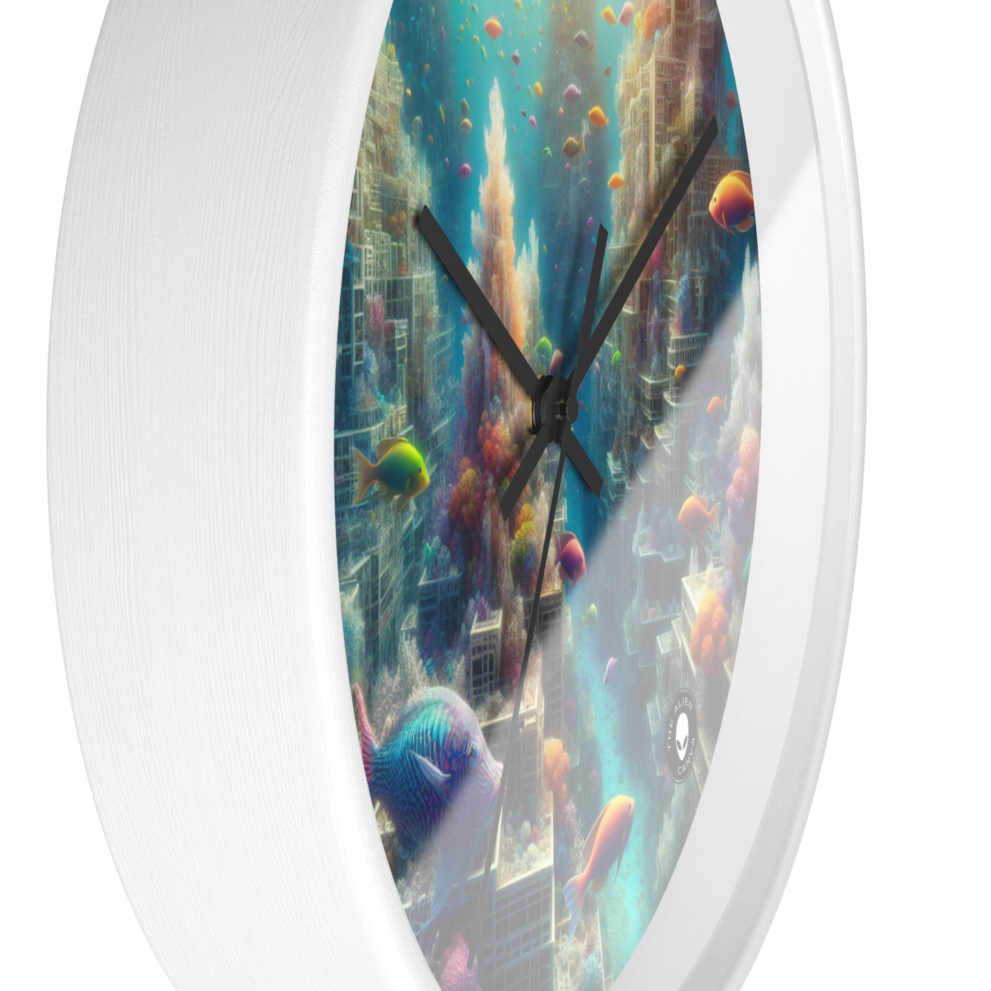 "Coralline City: A Surreal Underwater Wonderland" - The Alien Wall Clock