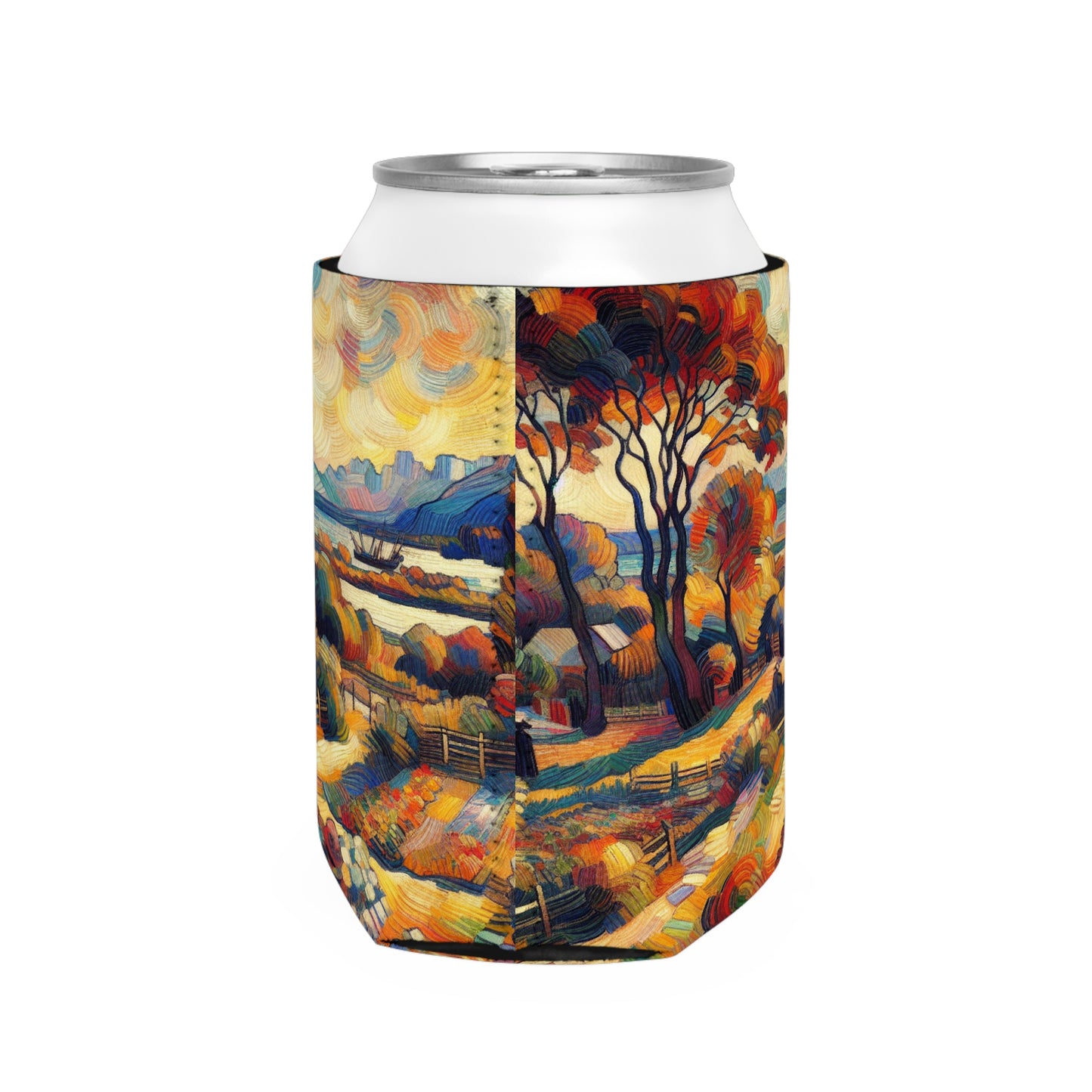 "El caleidoscopio de la naturaleza: una vívida exploración fauvista del reino animal" - The Alien Can Cooler Sleeve Fauvism