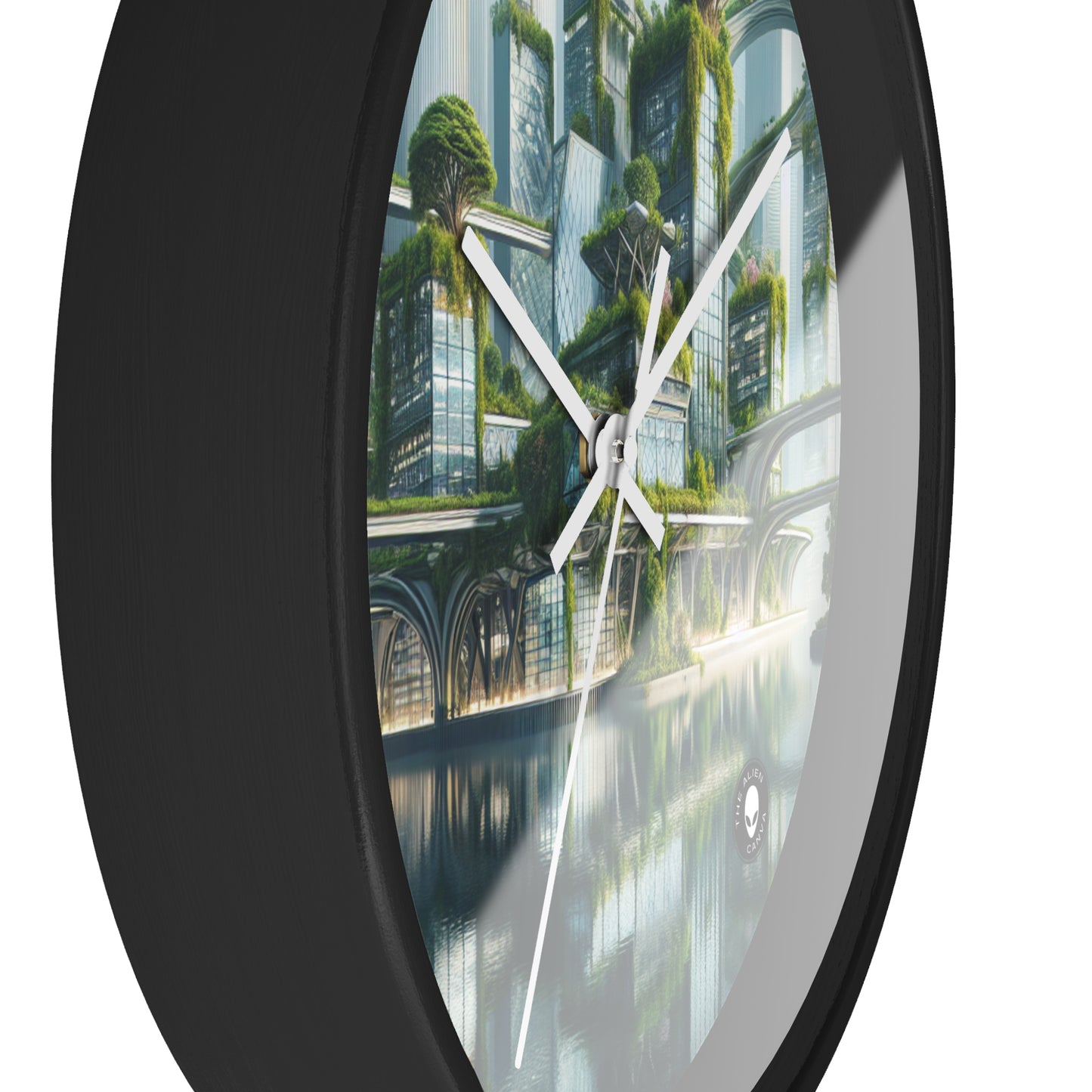 "Nature's Fusion: A Futuristic Cityscape" - The Alien Wall Clock