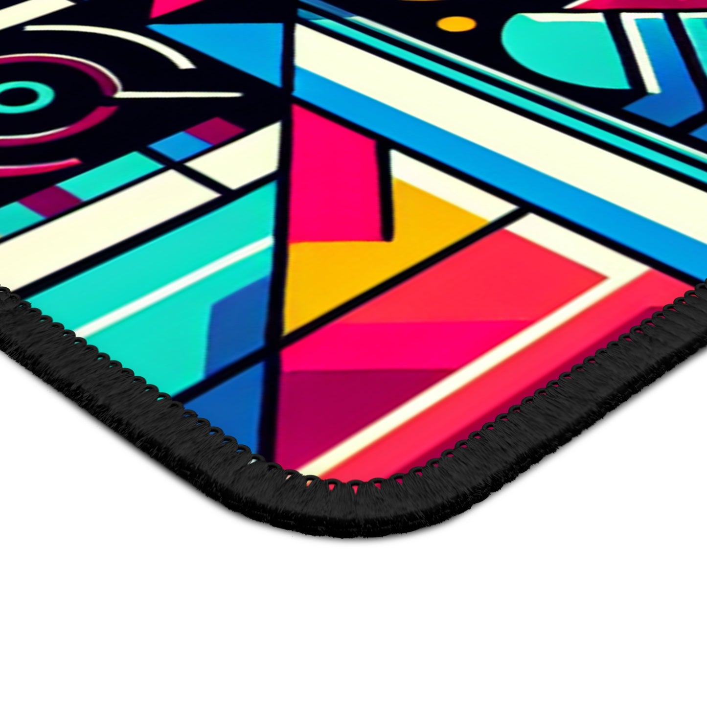 "Neon Geometric Pop" - The Alien Gaming Mouse Pad Contemporary Art Style