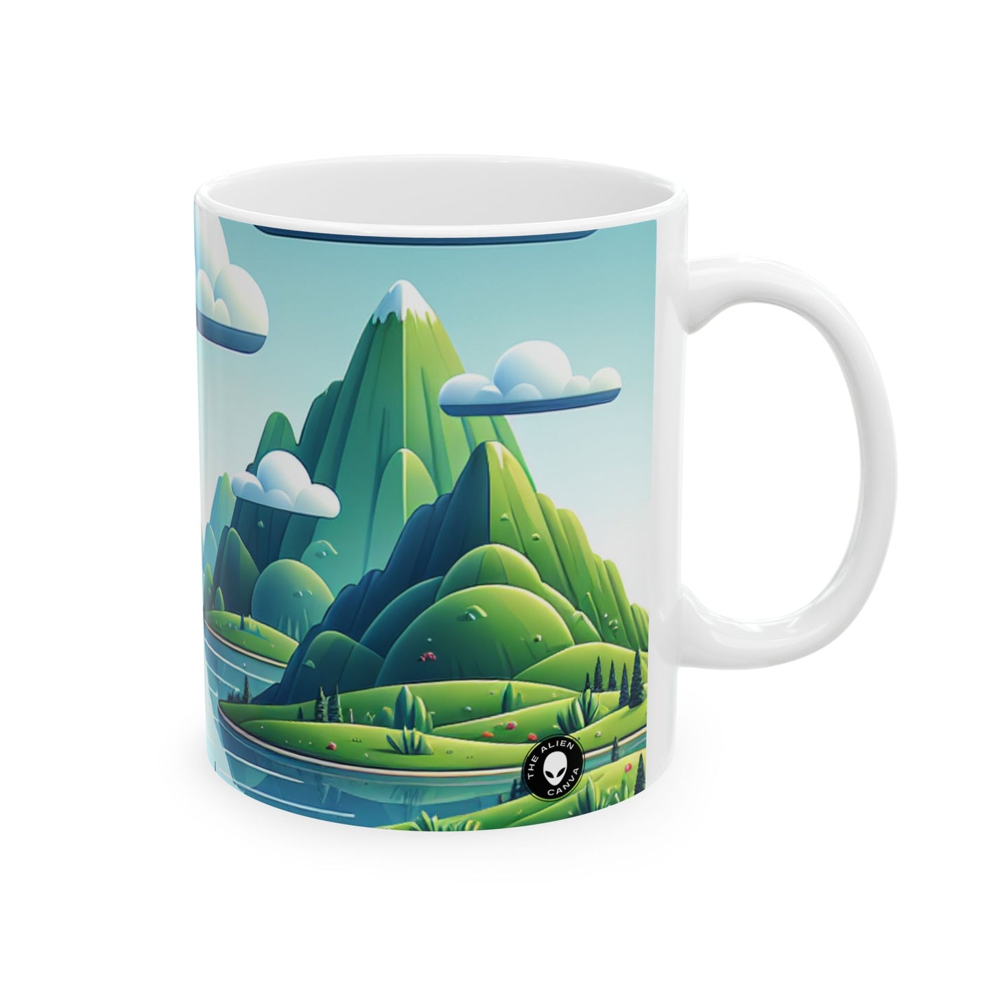 "Tranquil Skies: Hot Air Balloon Adventure" - The Alien Ceramic Mug 11oz