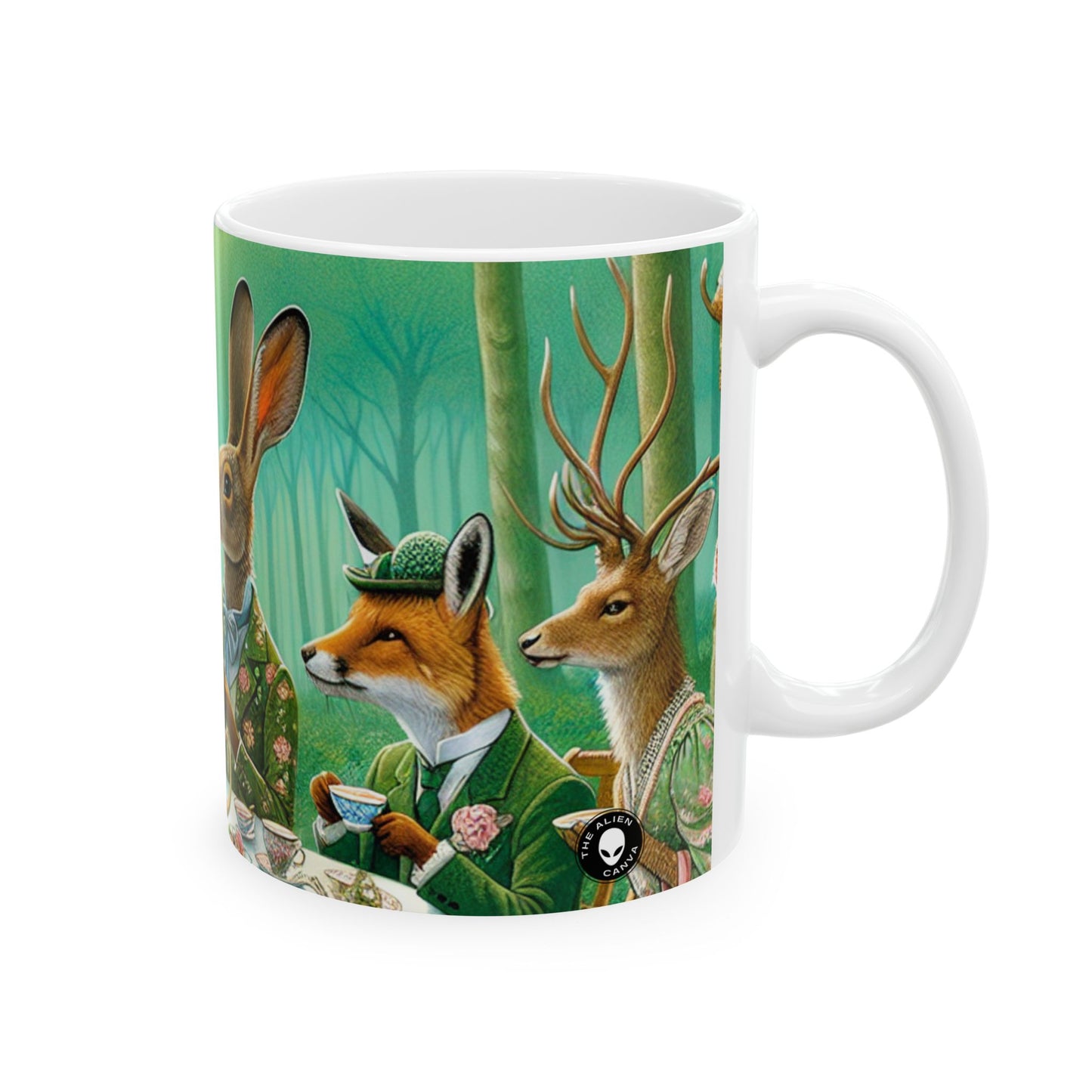 "Té encantado en el bosque" - Taza de cerámica alienígena de 11 oz