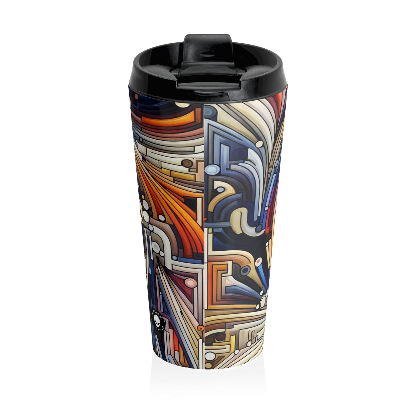 "Fluid Motion: A Kinetic Art Tribute to Oceanic Harmony" - The Alien Stainless Steel Travel Mug Kinetic Art