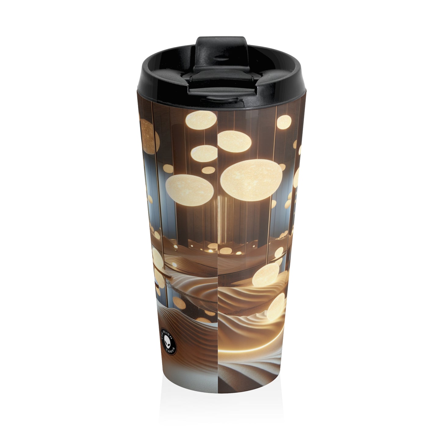 "Temporal Reflections: An Interactive Art Installation on Time and Memory" - The Alien Stainless Steel Travel Mug Installation Art