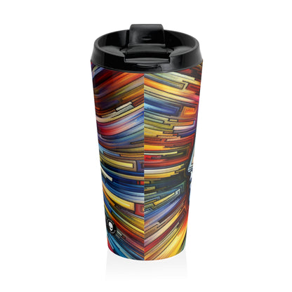 "Dynamo Kinetics: Exploring Movement through Gear and Disc" - The Alien Stainless Steel Travel Mug Kinetic Art