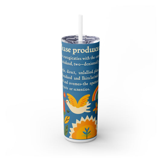 "Innocent Adventures: Whimsical Jungle Explorer" - The Alien Maars® Skinny Tumbler avec paille 20oz Naïve Art