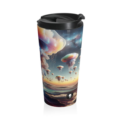 "Jellyfish Sky: A Surreal World" - The Alien Stainless Steel Travel Mug