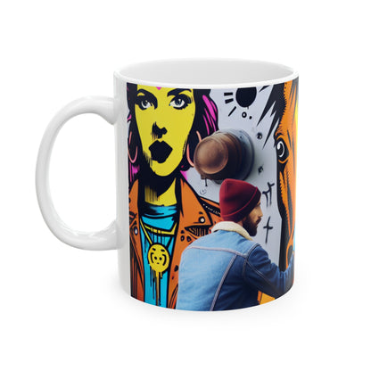 "Unidad en la diversidad: un vibrante mural de arte callejero" - The Alien Ceramic Mug 11oz Street Art