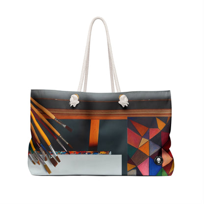 "Futuristic Metropolis: A Synthetic Cubism Cityscape" - The Alien Weekender Bag Synthetic Cubism