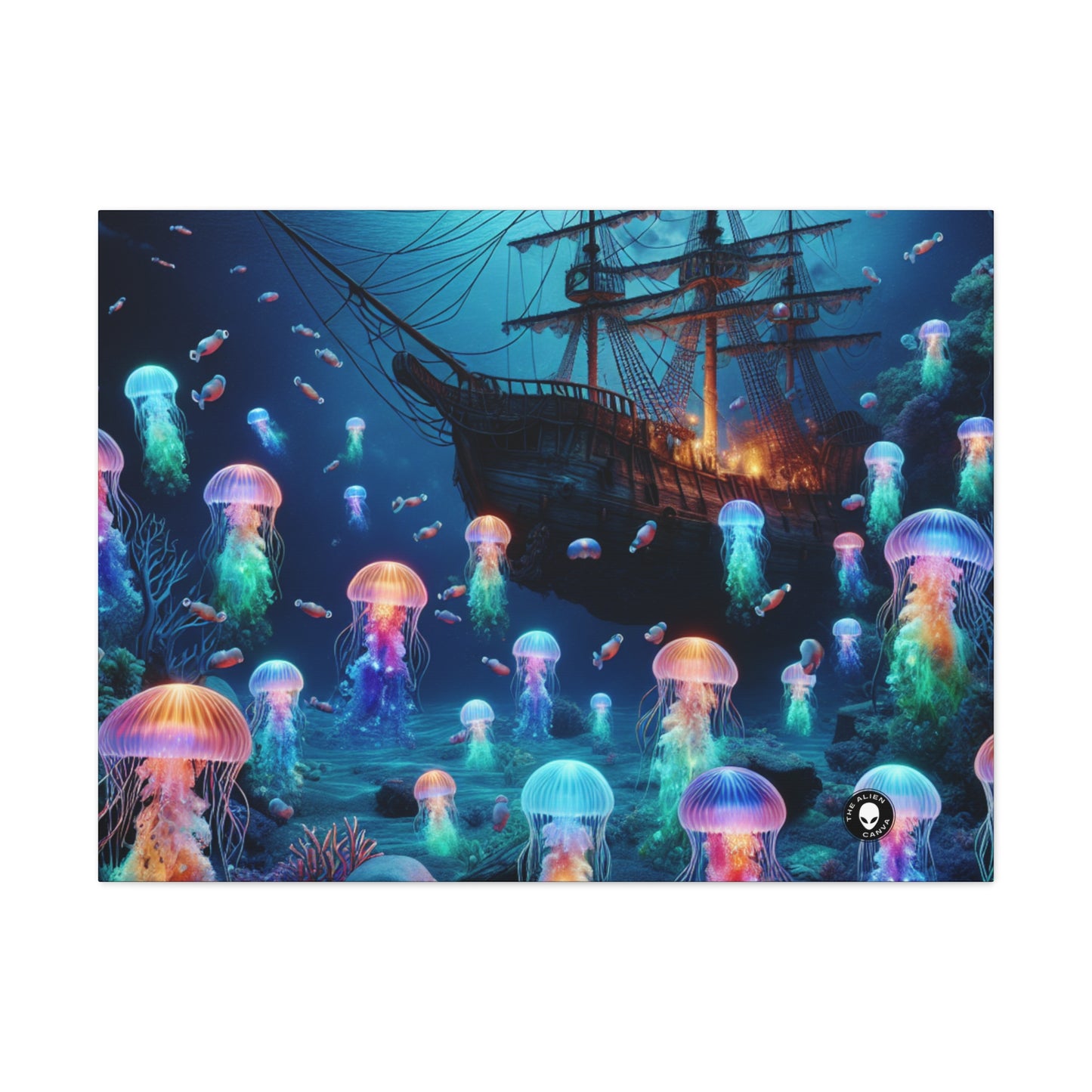 "Glowing Jellyfish Paradise: A Dreamy Underwater Adventure" - The Alien Canva