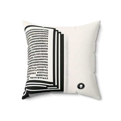 "A Singular Story: Monochrome Typography" - The Alien Spun Polyester Square Pillow Minimalism