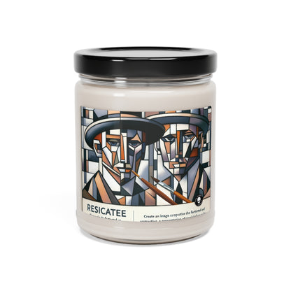 "Paisaje urbano cubista: vistas fragmentadas de la energía urbana" - The Alien Scented Soy Candle 9oz Cubism