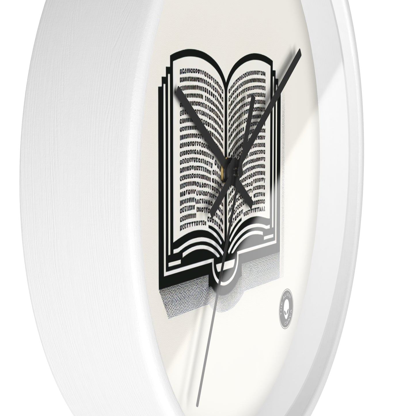 "A Singular Story: Monochrome Typography" - The Alien Wall Clock Minimalism