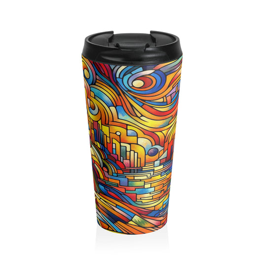 Neon Nightscapes: A Fauvism Cityscape - The Alien Stainless Steel Travel Mug Fauvism